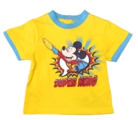 Baby T-Shirt für Jungen in gelb mit Micky Maus